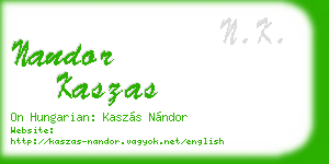 nandor kaszas business card